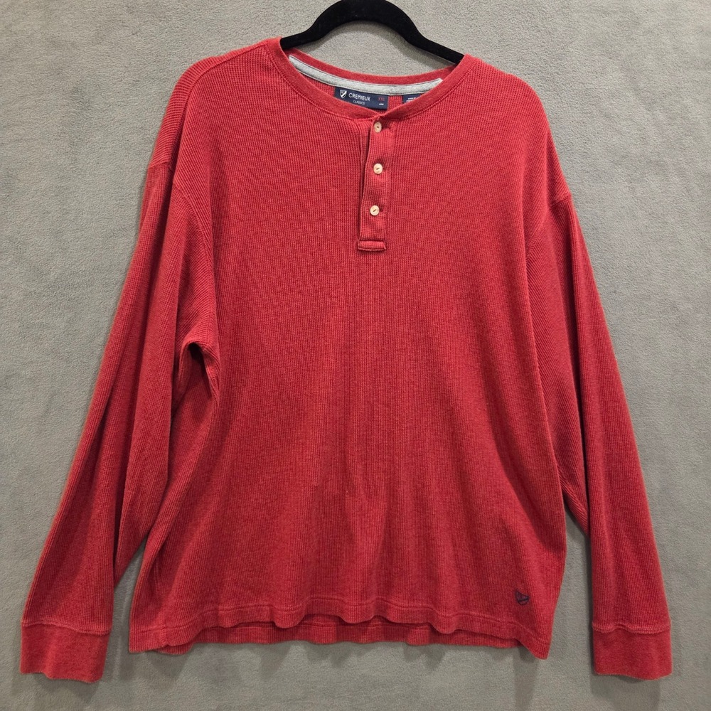 Cremieux Waffle Knit Thermal Henley Shirt Mens XXL Layering Casual Rugged Comfy